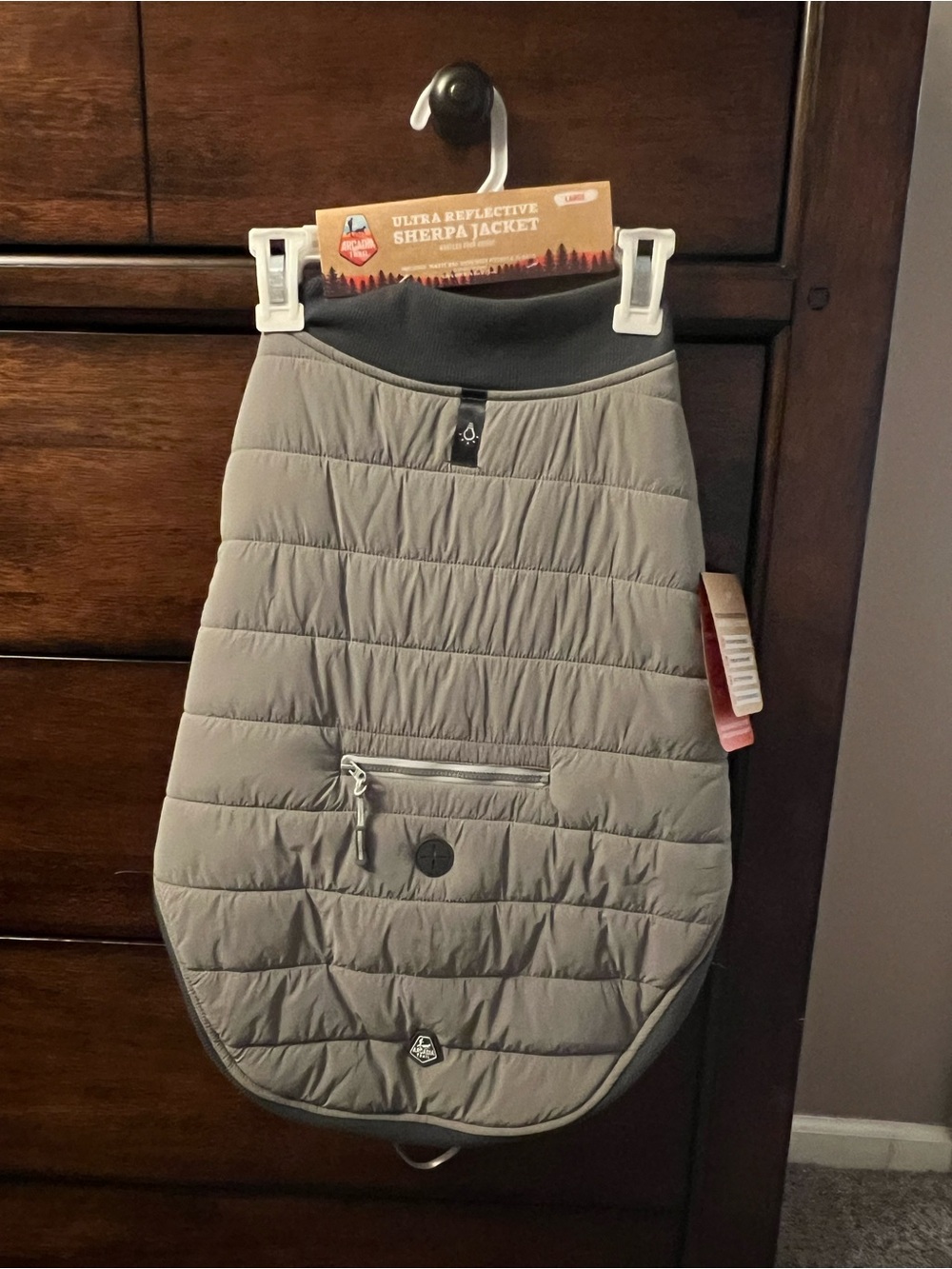 Arcadia Trail Ultra Reflective Sherpa Dog Jacket in Gray